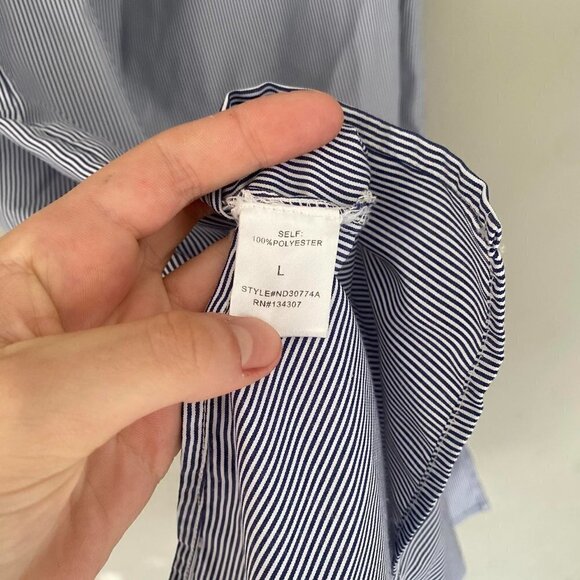 Lumiere Anthropologie blue and white stripe off the shoulder dress - Picture 6 of 6